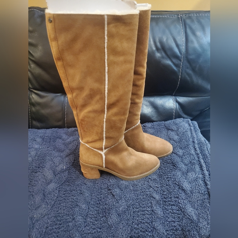 UGG Tan Suede Knee-High Boots - Picture 5 of 15
